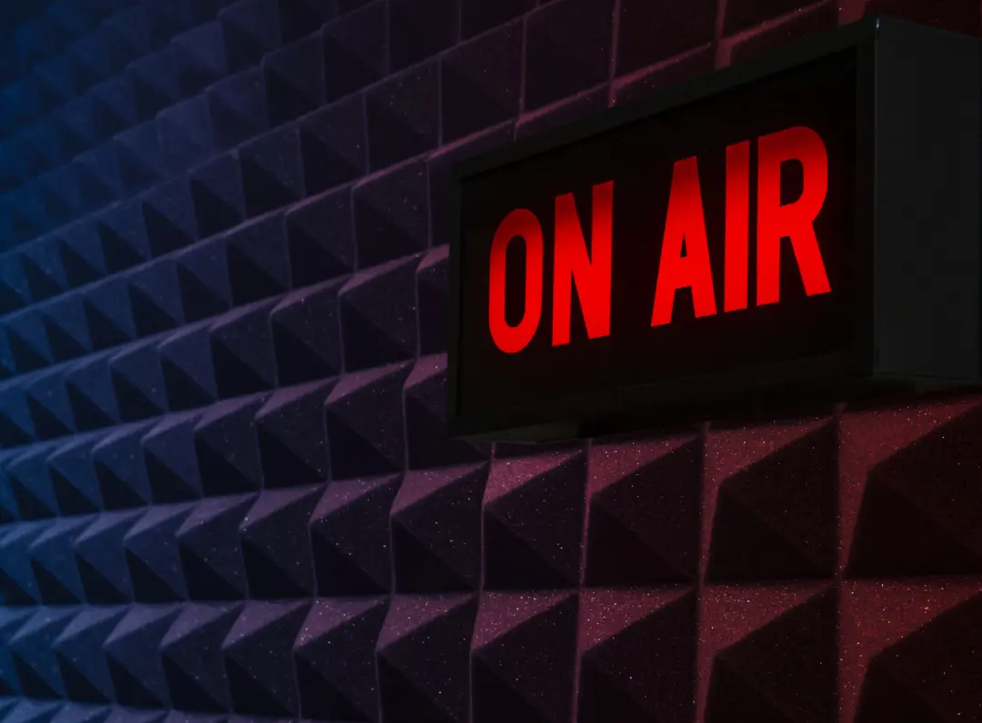 On Air sign in recording booth